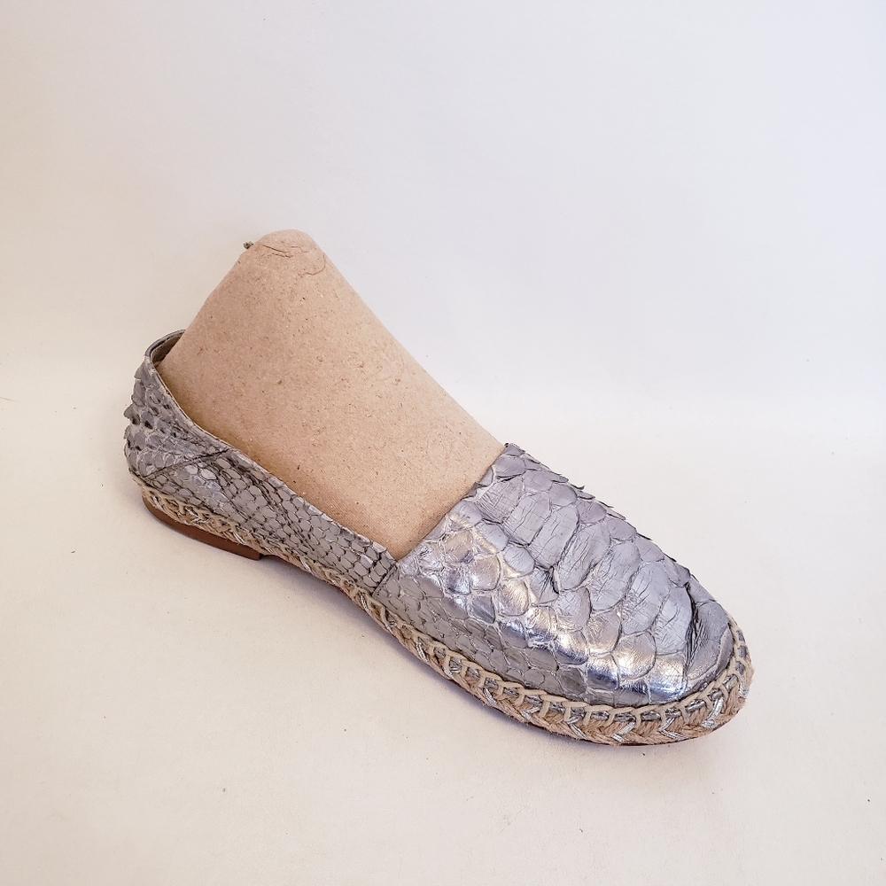 Alexandre Birman Silver Python Flat Espadrilles, … - image 2